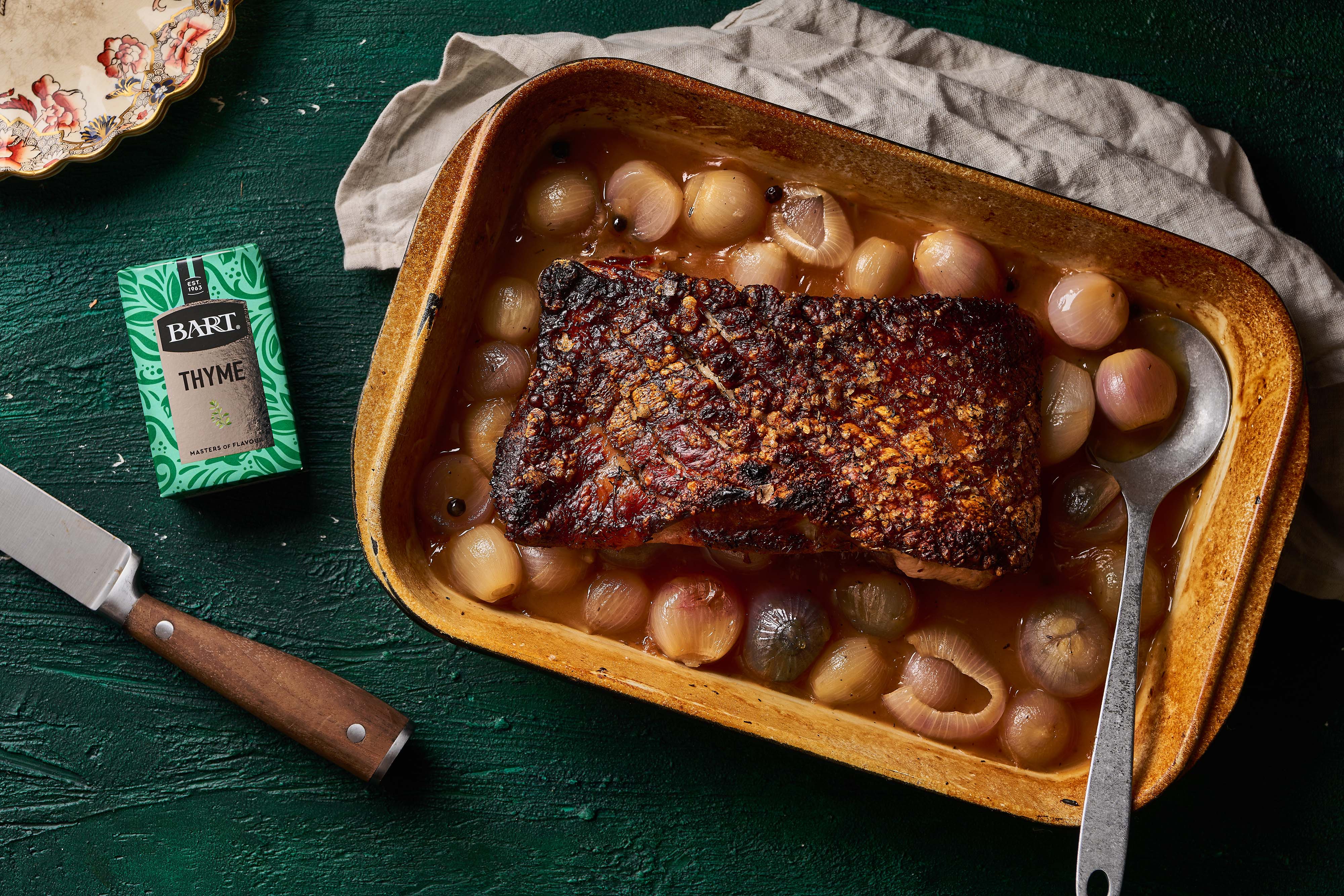 Crackling belly pork with cider shallots Bart Ingredients
