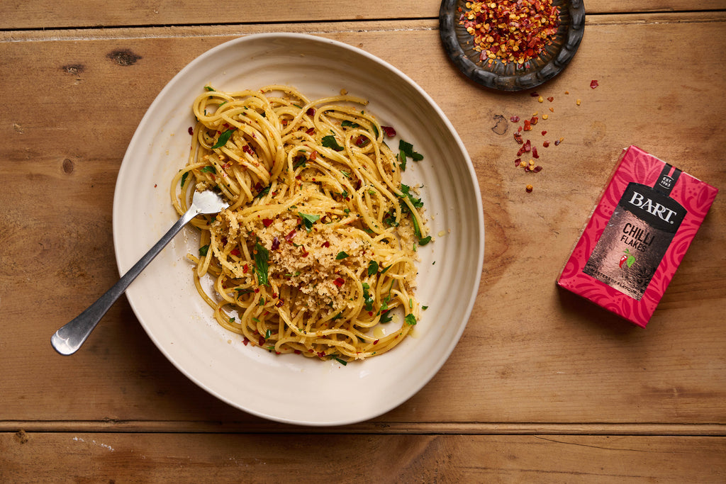 Aglio e Olio Pasta with Crispy Garlic Breadcrumbs Bart Ingredients