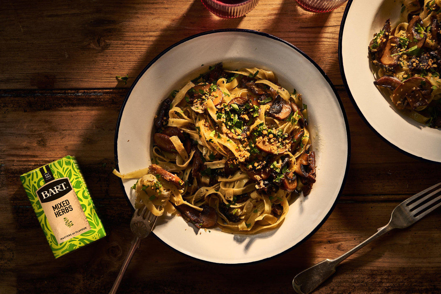 Wild Mushroom Tagliatelle with Crispy Herb Breadcrumbs Bart Ingredients