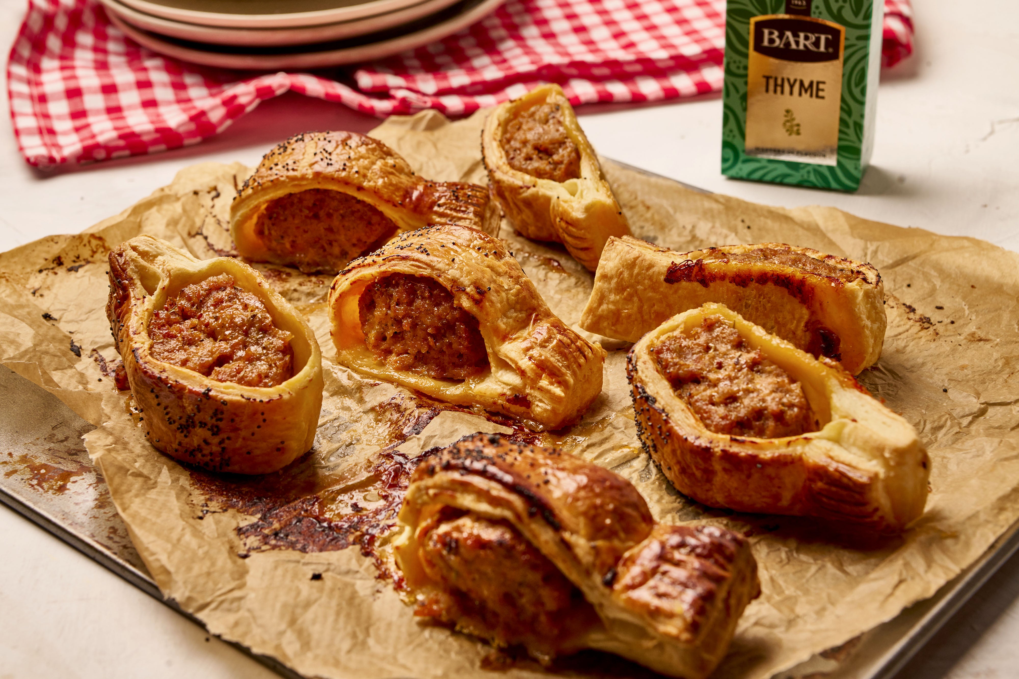 Caramelised Onion & Thyme Sausage Rolls – Bart Ingredients